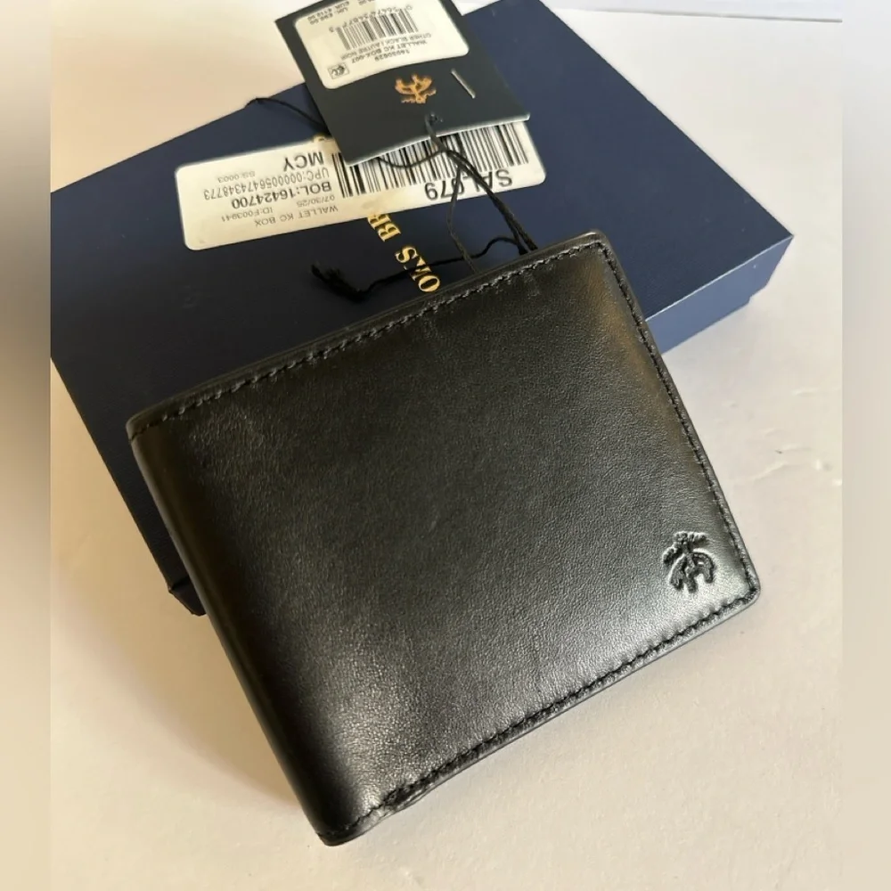 Brooks Brothers Classic Black Sheep Leather Wallet